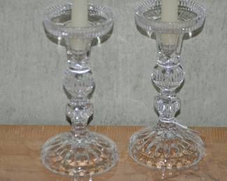 Lovely Vintage 8" Beyer Cut Crystal Candlesticks, Made in West Germany