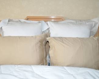 Up Close View of the Four Pillow Shams by Yves Delorme, Made in Italy "Palais Royal"