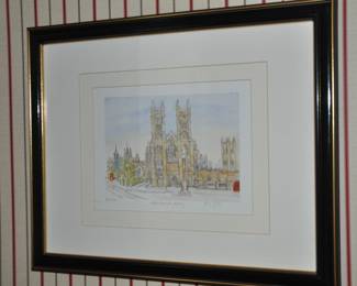 "Westminster Abbey" No 201/500 Pencil Signed Print