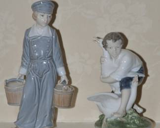 These Adorable Figurines are Royal Copenhagen "Goose Thief" and the Retired Lladro "Dutch Boy"