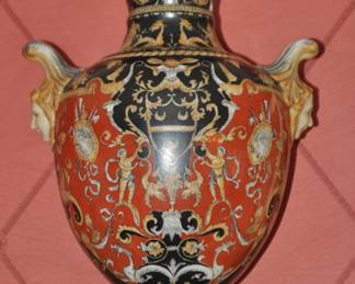 Beautifully Painted Vintage Porcelain Urn Marked "UW" for United Wilson, 1897, 15"H