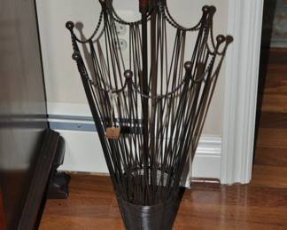 Every Home Needs a Charming Holder for your Umbrellas and This One is Perfect, Black Metal with Wooden Handle!