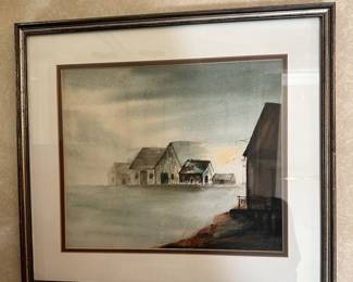 Signed Watercolor by D. Keene 1975, 18 x 16 Overall