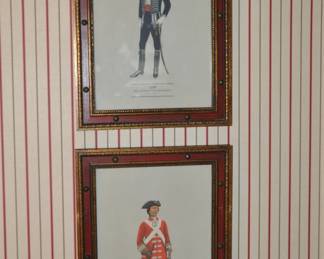 One of Four by P.H. Smitherman in a Series of Illustrations Reproduced In England Illustrating Uniforms of the British Army from 1705-1960. Each Image 12" x 16.25" Overall.  The Top Image is "1978, Officer, 7th Queens Own Light Dragoons & The One Below is "1705 Trooper, 3rd Horse.