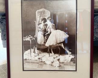 "Young Ballet Dancer" Black & White Framed Photograph Circa 1890 with COA