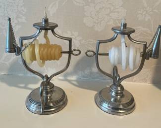 A Wonderful Pair of Vintage Silver Plate Wax Jacks!
