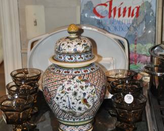 Hand Painted Cookie Jar Hand Made in Portugal, Stunning!