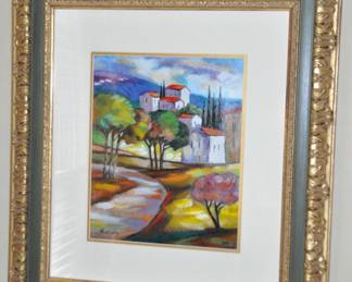 Slava Brodinsky (Russian b.1955) "Village on the Hill" Artist Signed and Numbered 38/490 . 24" x 26.5"