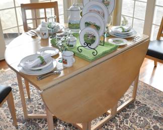 Another View of our Drexel Table Shown with one Drop Leaf Down.  The Drop Leaf Design Makes this Set So Versatile!