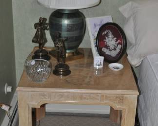 Additional Vintage Drexel Heritage "Corinthian" Collection Side Table in Bleached Burlwood, 27" x 27" x 24"H) with More Beautiful Decor Items Available