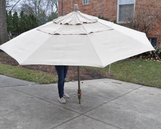 Large Beige Patio Umbrella by Treasure Garden 10 Foot, 3-Tier