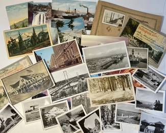 Washington state ephemera lot - old postcards, old Seattle map, lodge of Pythias. See all pictures