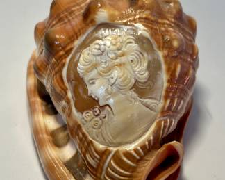 Vintage Italian Carved Conch Shell Cameo
