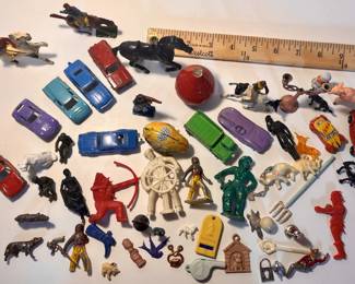 Vintage toy lot as found in box