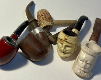 Vintage Pipe Collection, Meerschaum and carved