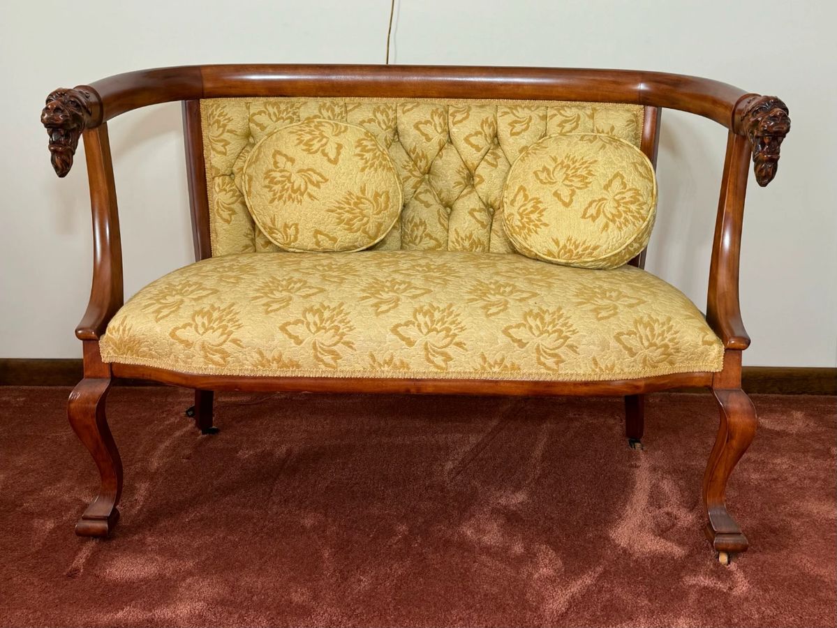 American Empire Lion's Head Settee