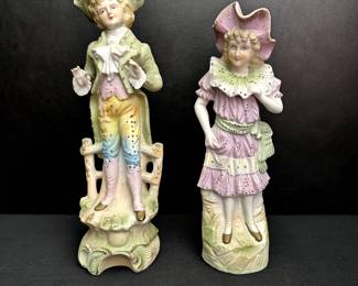 vintage Paulux ceramic bisque statues