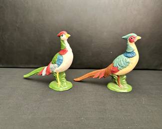 vintage pheasant ceramic figurines
