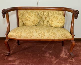American Empire Lion's Head Settee