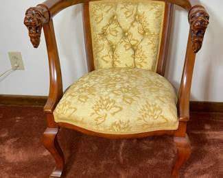American Empire Lion's head chair