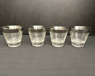 silver rim glassware