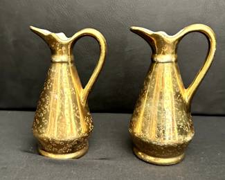 vintage gold plated small pitchers