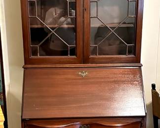 Mahogany China Cabinet with pullout secretary