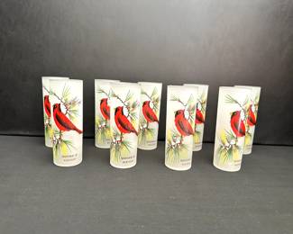 vintage frosted highball glasses