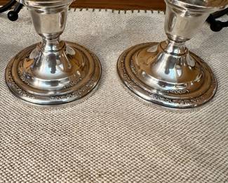 silver plated candle holders