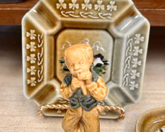 Vtg. Wade Irish Porcelain - Ash Tray and figure 