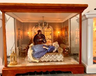 Hand made Sleeping Beauty lighted mini doll house  