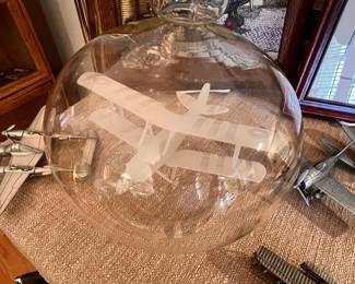 Vtg. Lymington Glass Mystiques Limited - Biplane in a bottle 