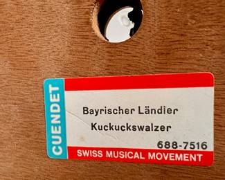 Vtg. Black Forest clock - Cuendet - Bayrischer Landler Kuckuckswalzer