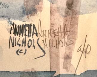 Annetta Nichols watercolor - signed