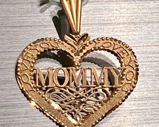 14K gold "Mommy” charm