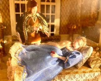 Hand made Sleeping Beauty lighted mini doll house  