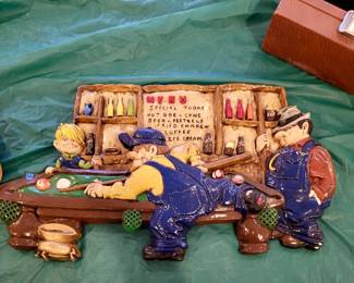 Ceramic 3-D Pool table wall art 