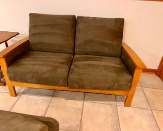 Wood framed loveseat w/matching loveseat, couch and 2 side chairs 