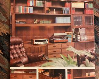 3 section modular unit, "Tiva" by Scandinavian Furniture designers Bacos & Berg, walnut and teak woods