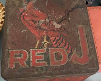 Old Red J Chewing Tobacco Can
