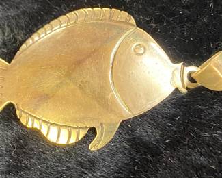 Large Sterling Fish Pendant