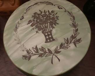 Green Depression Powder Dish