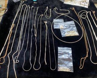 Assorted Sterling Silver Chains (Various Lengths and Styles)