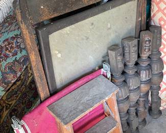 Old Dresser Mirror and Table Legs