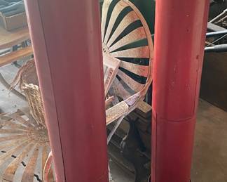 Old Home-Made Tin and Wood Outdoor Christmas Candles 