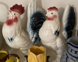 Vintage Hen and Rooster Figurines