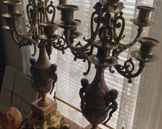 Pair of Ornate Ormolu Candlesticks