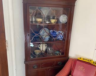 Small Mahogany Corner Cabinet