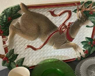 Fitz & Floyd Christmas Reindeer Platter