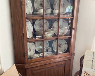 Smaller Primitive Pegged Corner Cupboard